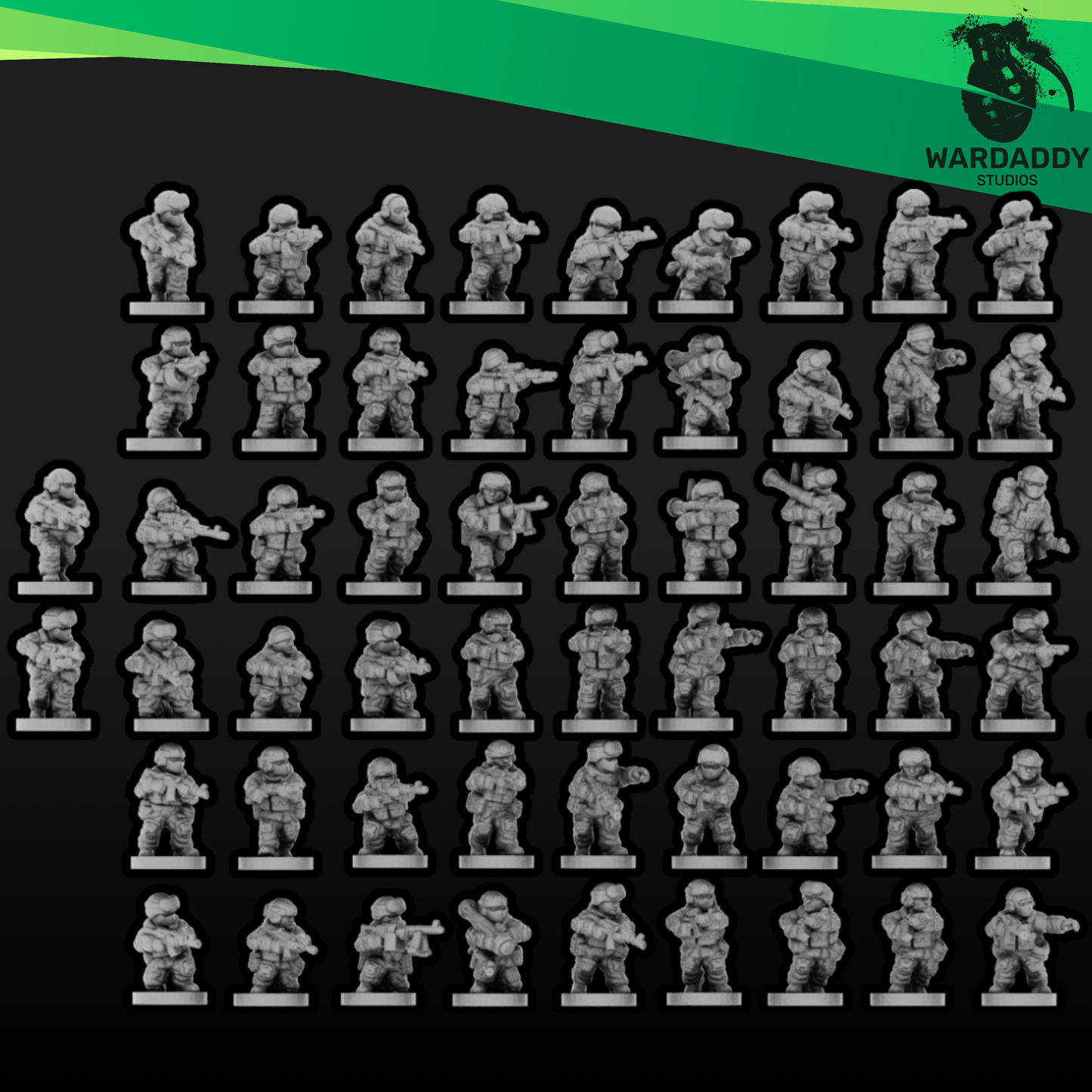 Modern Eastern infantry collection (+10mm scale)