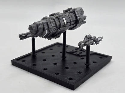 Painted Marathon Cruiser and 3x Paris frigates for Halo Fleet Battles