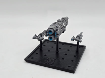 Painted Marathon Cruiser and 3x Paris frigates for Halo Fleet Battles