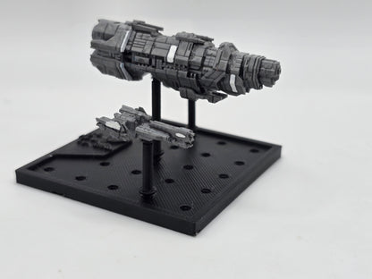 Painted Marathon Cruiser and 3x Paris frigates for Halo Fleet Battles